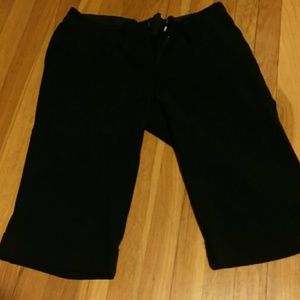 Black long shorts dress pant material